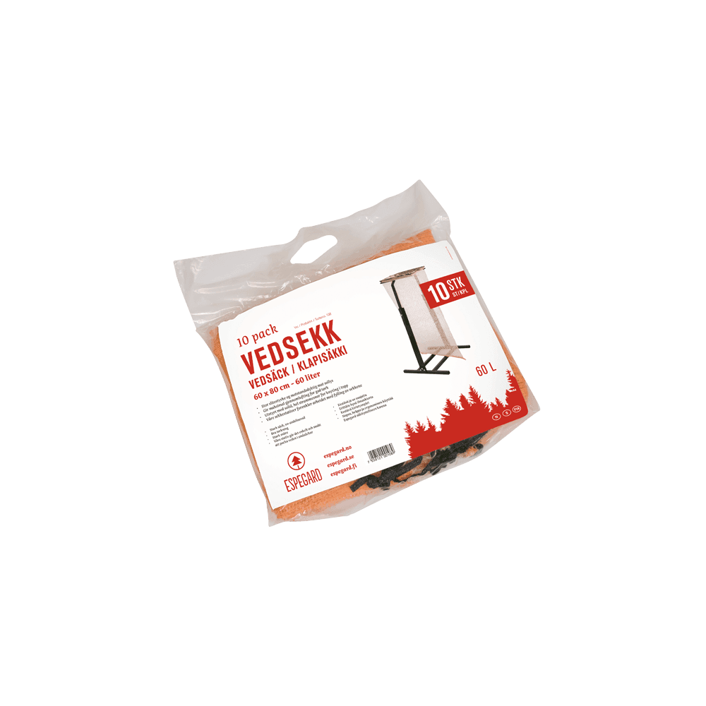 Vedsekk 60 L i 10-pakning